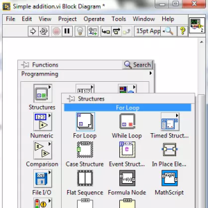 حلقه For با استفاده از برنامه نویسی LabView